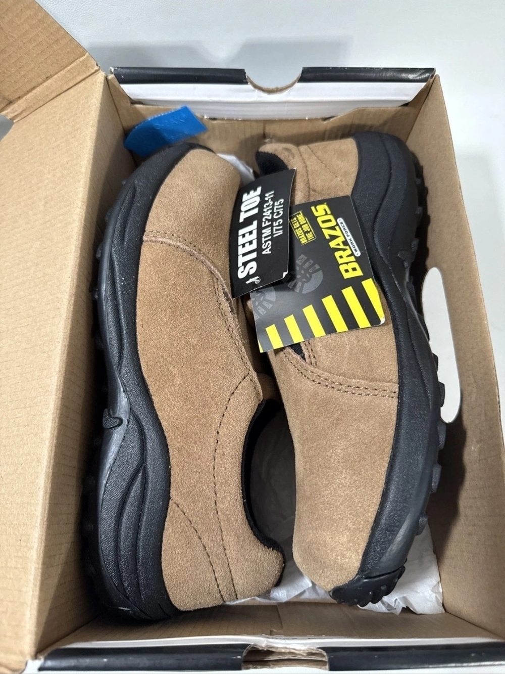 Women's Steel Toe Shoes Brazos Mesa Work Shoes Sz 8 NIB Brown Suede Leather